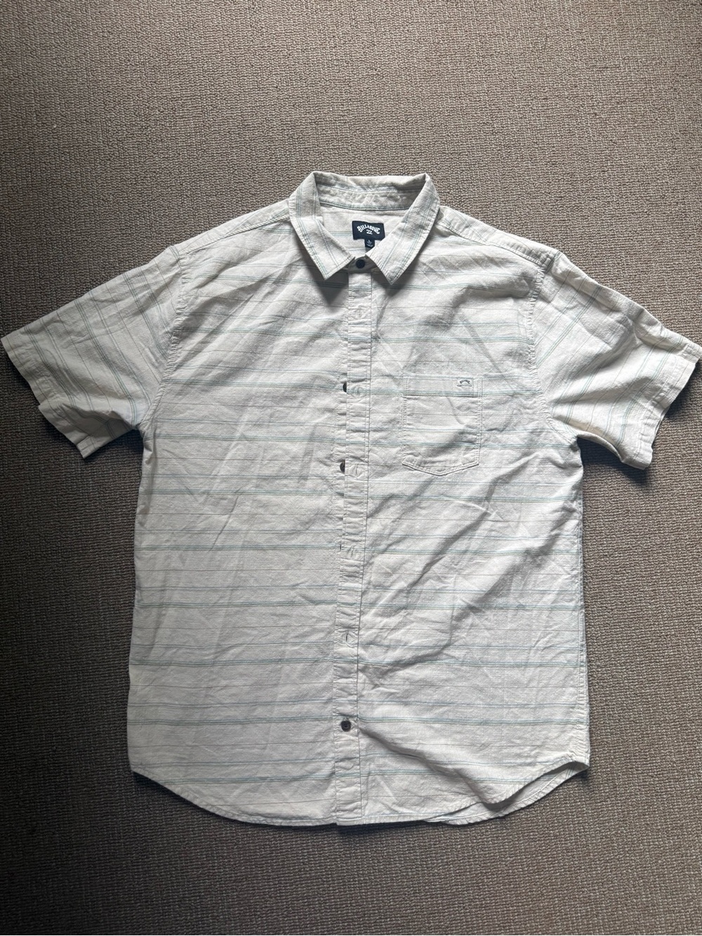 Billabong Light Gray Short-Sleeve Button-Down Shirt